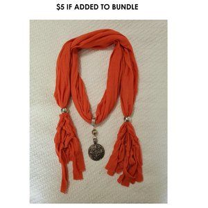 $5 w/ Bundle Fabric Lariat Charm Necklace Scarf